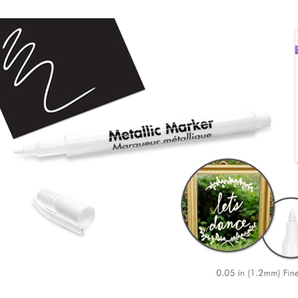 White Metallic Permanent Marker 1.2 mm, 0.05" Fine Point - Picture 1 of 7
